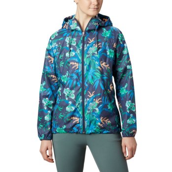 Columbia Side Hill Printed Windbreaker, Chamarras Azul Marino Para Mujer | 439751-SNL